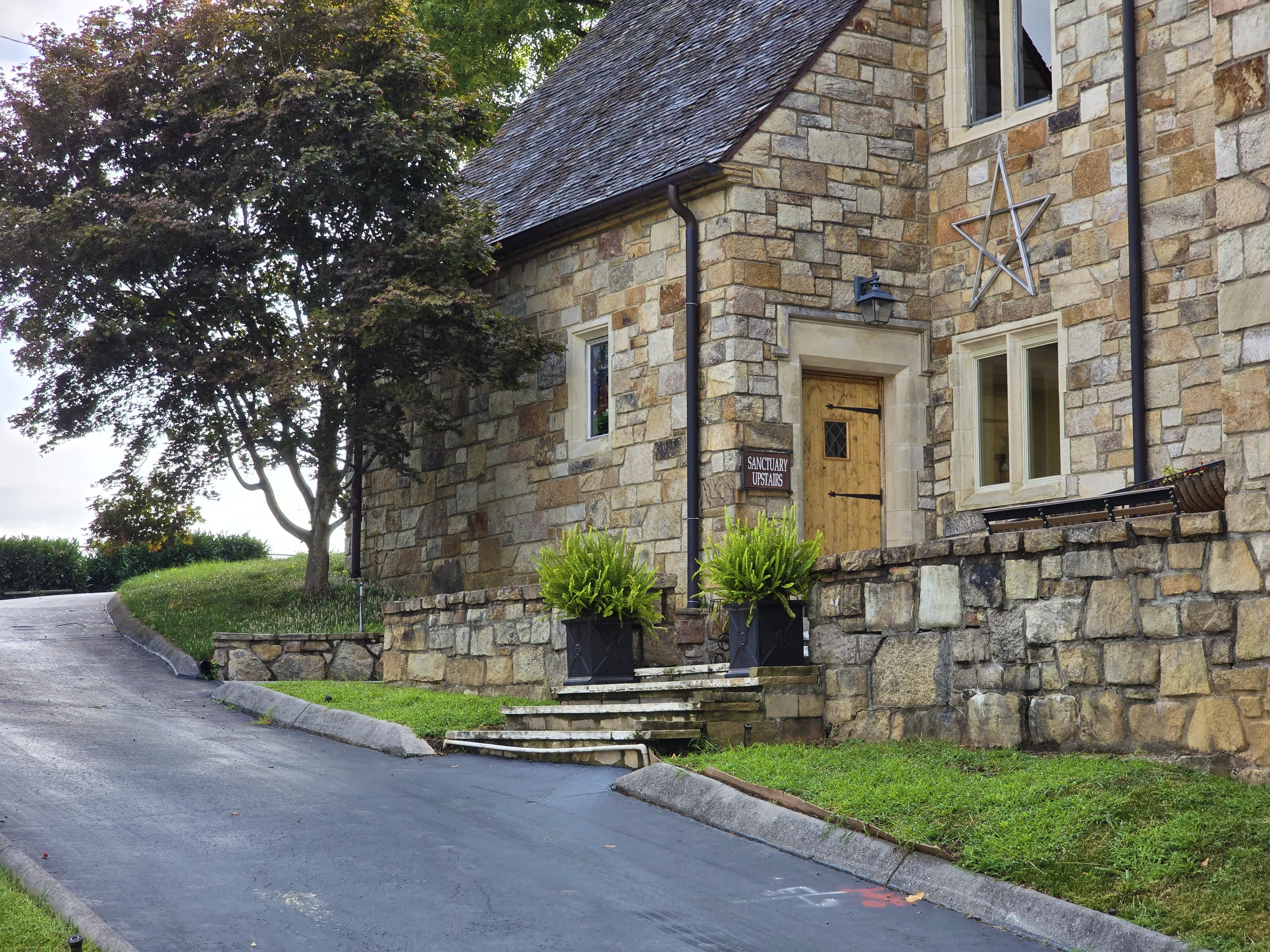 side entrance into the fellowship hall