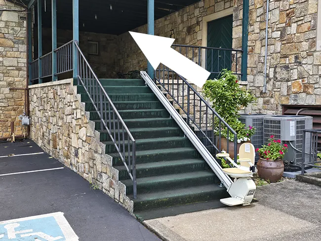 stairway into church